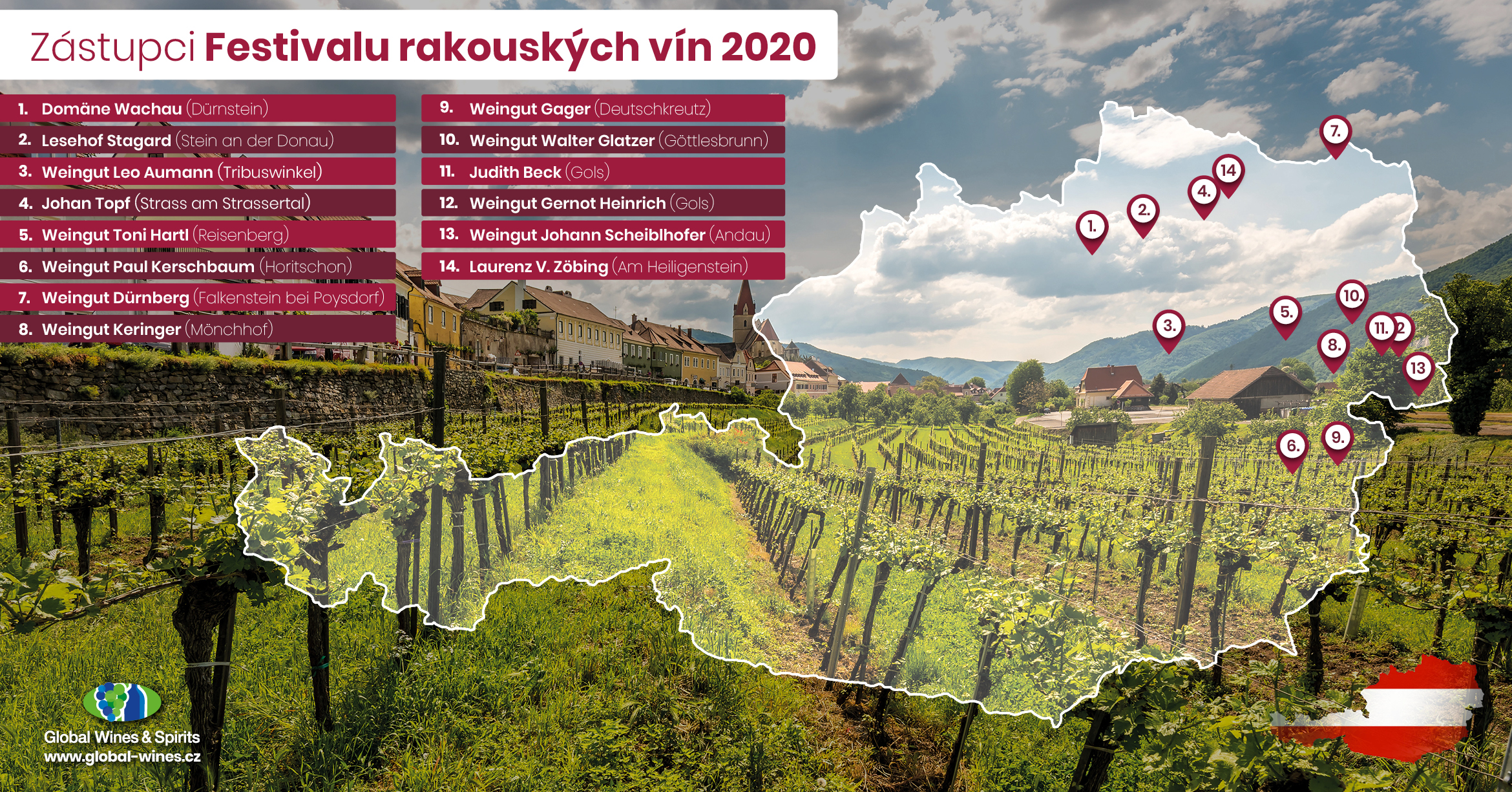 14 vinařství Festivalu rakouských vín 2020