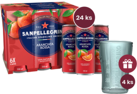 Sanpellegrino Aranciata Rossa (pomeranč červený), plech, 0,33l - 24 ks