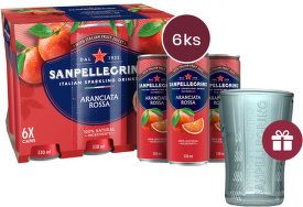 Sanpellegrino Aranciata Rossa (pomeranč červený), plech, 0,33l - 6 ks