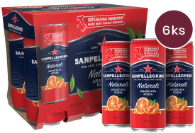 Sanpellegrino Aranciata Rossa (pomeranč červený), plech, 0,33l - 6 ks