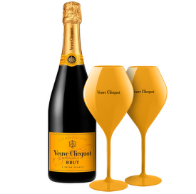 Veuve Clicquot Brut 1 ks + 2 sklenice