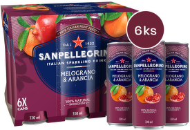 Sanpellegrino Melograno & Arancia plech, 0,33l - 6 ks