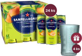 Sanpellegrino Pompelmo (grapefruit), plech, 0,33l - 24 ks + dárek