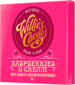 Willie´s čokoláda El Blanco bílá s malinami 50g