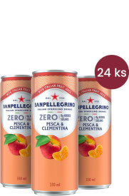 Sanpellegrino Zero Pesca & Clementina (broskev, mandarinka) plech 0,33l - 24 ks