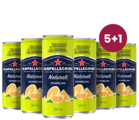 Sanpellegrino Pompelmo (grapefruit) 5+1, plech, 0,33l