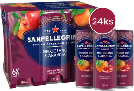 Sanpellegrino Melograno & Arancia, plech, 0,33l - 24 ks