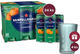 Sanpellegrino Clementina (mandarinka) plech 0,33l - 24 ks + dárek