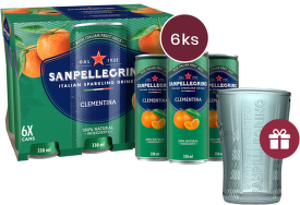 Sanpellegrino Clementina (mandarinka) plech 0,33l - 6 ks + dárek