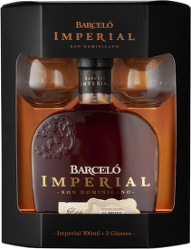 Ron Barcelo Imperial 0,7l  + 2 sklenice