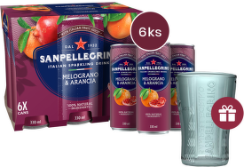 Sanpellegrino Melograno & Arancia plech, 0,33l - 6 ks + dárek