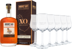 Mount Gay Rum Extra Old 0,7l + sada 6 sklenic