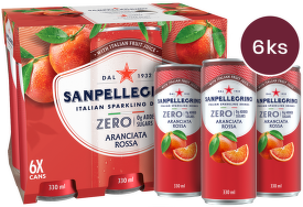 Sanpellegrino Zero Aranciata Rossa (červený pomeranč) plech 0,33l - 6 ks