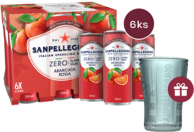 Sanpellegrino Zero Aranciata Rossa (červený pomeranč) plech 0,33l - 6 ks