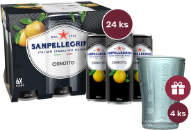 Sanpellegrino Chinotto plech 0,33l - 24 ks + dárek