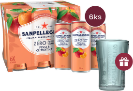 Sanpellegrino Zero Pesca & Clementina (broskev, mandarinka) plech 0,33l - 6 ks