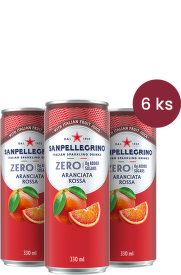 Sanpellegrino Zero Aranciata Rossa (červený pomeranč) plech 0,33l - 6 ks
