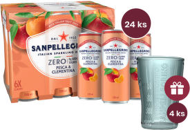Sanpellegrino Zero Pesca & Clementina (broskev, mandarinka) plech 0,33l - 24 ks