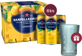 Sanpellegrino Limonata (citron), plech, 0,33l - 6 ks + dárek
