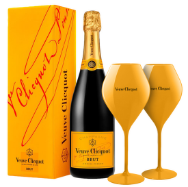 Veuve Clicquot Brut box 1 ks + 2 sklenice