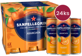 Sanpellegrino Aranciata (pomeranč), plech, 0,33l - 24 ks