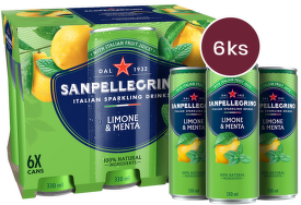 Sanpellegrino Limone & Menta, plech, 0,33l - 6 ks
