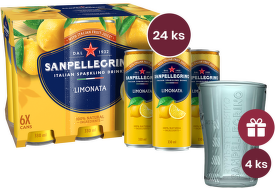 Sanpellegrino Limonata (citron), plech, 0,33l - 24 ks + dárek