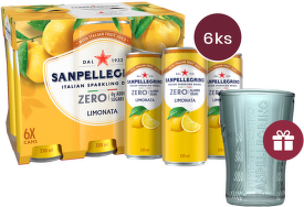 Sanpellegrino Zero Limonata plech (citron) 0,33l - 6 ks + dárek