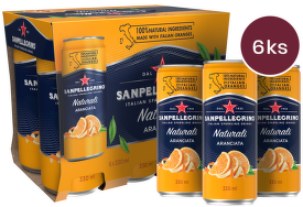 Sanpellegrino Aranciata (pomeranč), plech, 0,33l - 6 ks