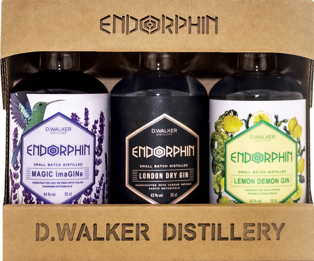 Endorphin Gin, degustační sada 3 x 0,2l