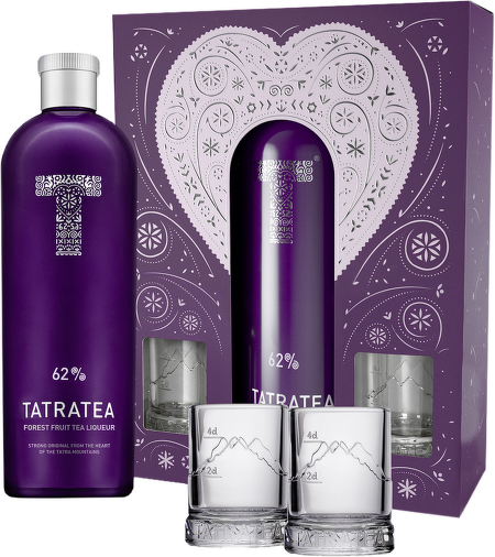 Tatratea 62% Forest Fruit Tea liqueur 0,7l + 2x sklenice