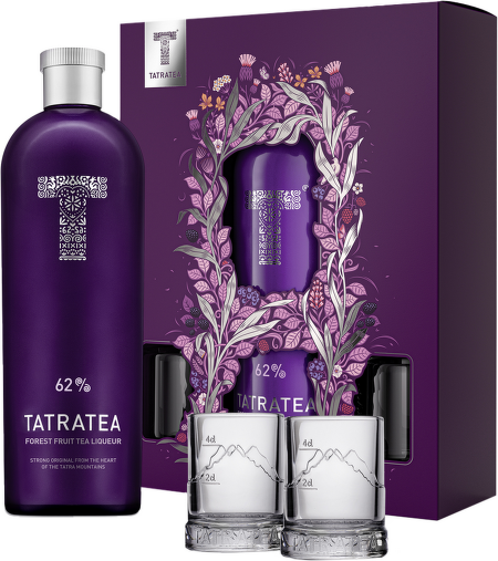 Tatratea 62% Forest Fruit Tea liqueur 0,7l + 2 skleničky