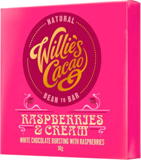 Willie´s čokoláda El Blanco bílá s malinami 50g