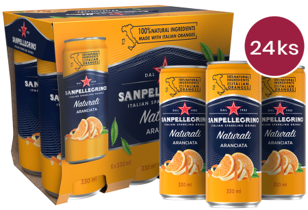 Sanpellegrino Aranciata (pomeranč), plech, 0,33l - 24 ks