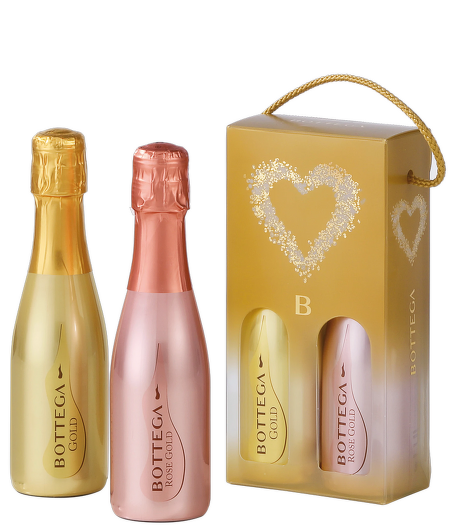 Bottega mini set Gold Prosecco 0,2l + Rose Gold Pinot Nero 0,2l