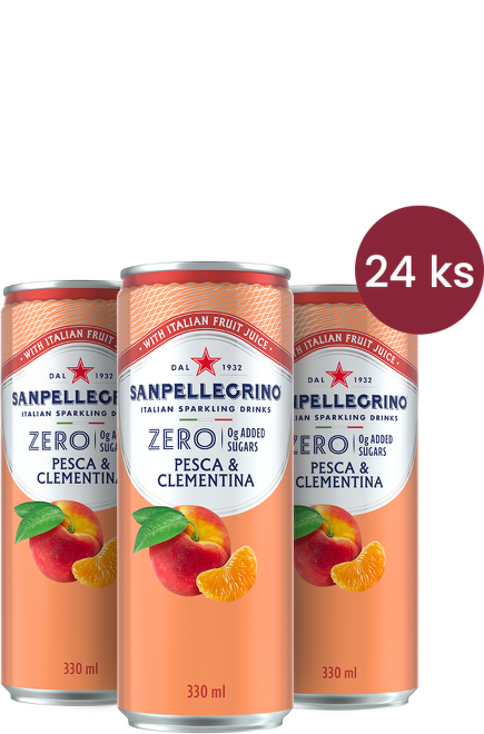 Sanpellegrino Zero Pesca & Clementina (broskev, mandarinka) plech 0,33l - 24 ks
