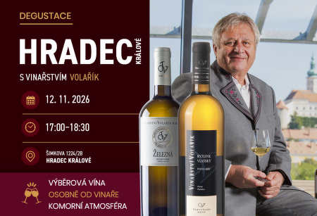 Vstupenka na degustaci vinařství Volařík 12.11.2026 Hradec Králové