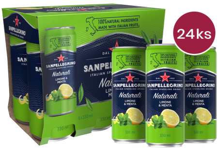 Sanpellegrino Limone & Menta, plech, 0,33l - 24 ks