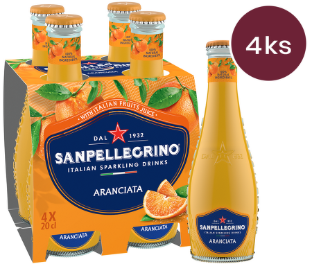 Sanpellegrino Aranciata sklo 20cl - 4 ks