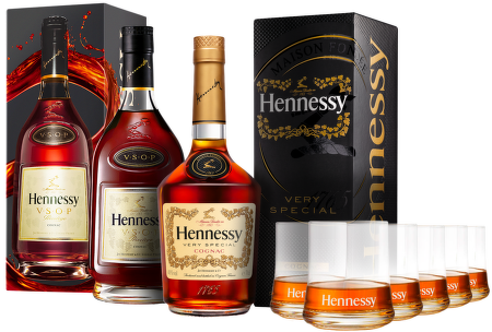 Hennessy + sada 6 sklenic