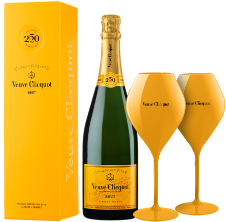 Veuve Clicquot Brut Yellow Label Giftbox + 2 sklenice