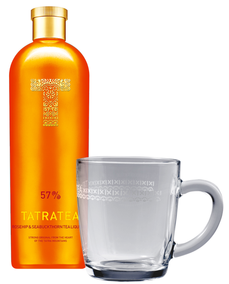 Tatratea 57% Rosehip & Sea Buckthorn Tea liqueur 0,7l + hrnek