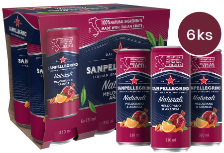 Sanpellegrino Melograno & Aranciata, plech, 0,33l - 6 ks