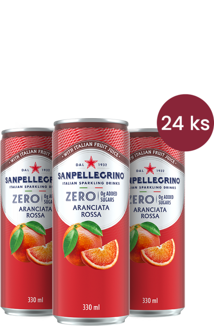 Sanpellegrino Zero Aranciata Rossa (červený pomeranč) plech 0,33l - 24 ks