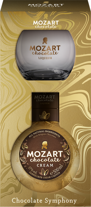 Mozart Chocolate Gold Cream 0,5l se skleničkou