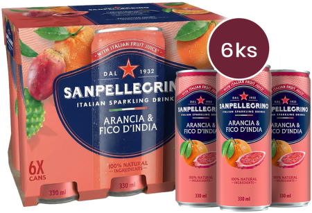 Sanpellegrino Arancia & Fico d´India, plech, 0,33l - 6 ks
