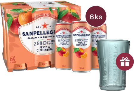 Sanpellegrino Zero Pesca & Clementina (broskev, mandarinka) plech 0,33l - 6 ks