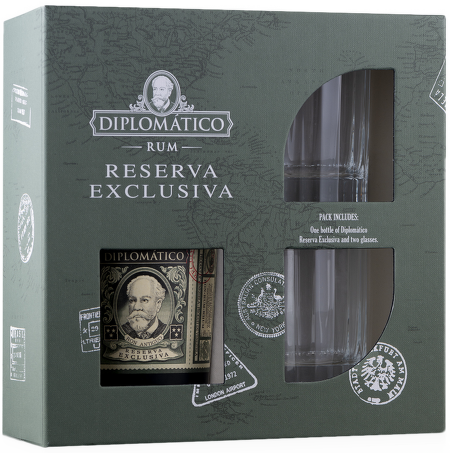 Diplomatico Reserva Exclusiva 0,7l + 2 x sklenice