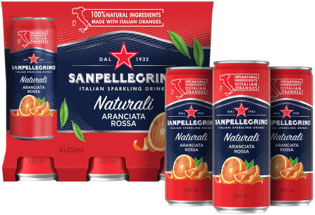 Sanpellegrino Aranciata Rossa (pomeranč červený), plech, 0,33l - 24 ks - gastro