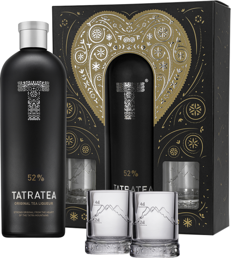 Tatratea 52% Original Tea liqueur 0,7l + 2 skleničky